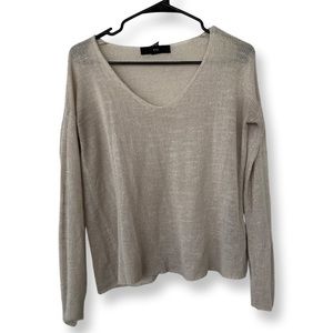 Forever21 Cream Lightweight Long Sleeve Sweater